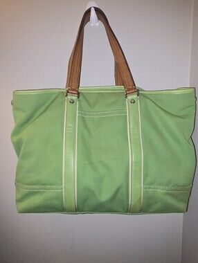 Vintage Coach Large Canvas Leather Carryall Y2K